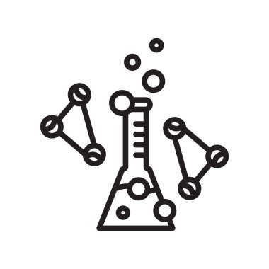 Beyaz arka plan üzerinde Test tüpü sı izole tüp simge vektör