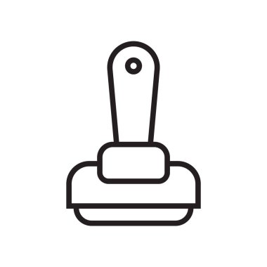 Damga simge vektör işareti ve beyaz arka plan üzerinde damga logo kavramı izole sembolü