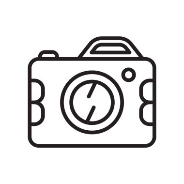 Kamera simge vektör izole beyaz arka plan, kamera işareti, l