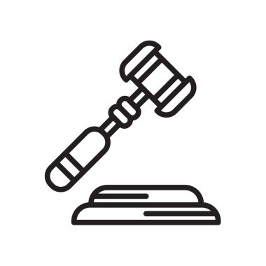 Hukuk simge vektör işareti ve beyaz arka plan üzerinde La izole sembolü