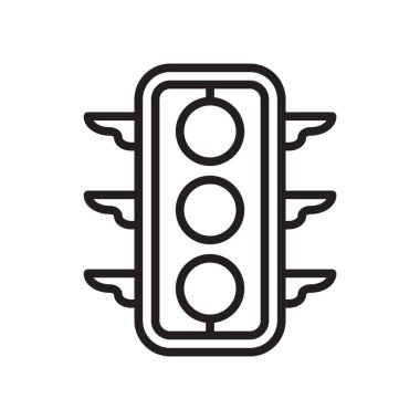 Trafik ışıkları simge vektör işareti ve beyaz arka plan üzerinde trafik ışıkları logo kavramı izole sembolü