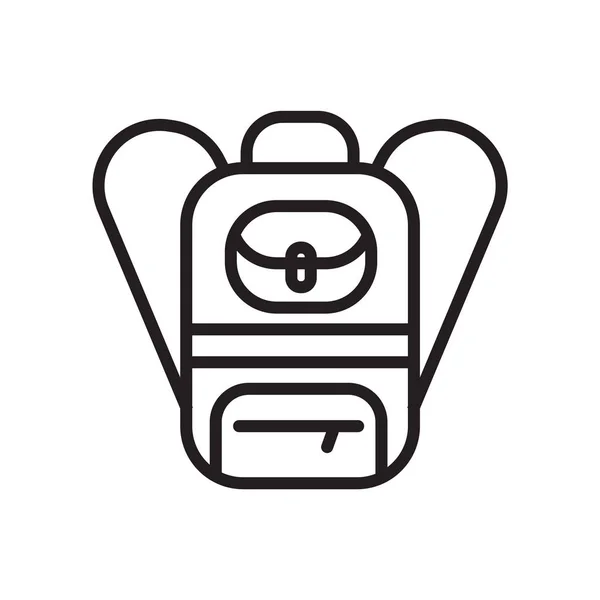 バックパック アイコン ベクトル記号とシンボルの白い背景に、バックパックのロゴのコンセプトに分離 — ストックベクタ