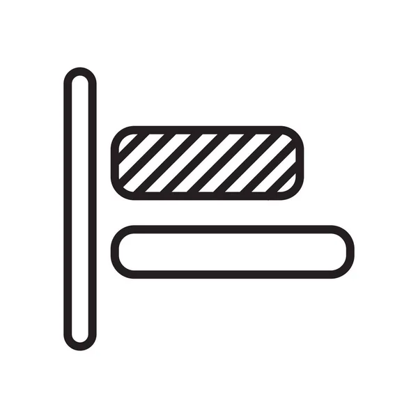 Sinal do vetor do ícone do alinhamento esquerdo e símbolo isolado no fundo branco, conceito do logotipo do alinhamento esquerdo — Vetor de Stock