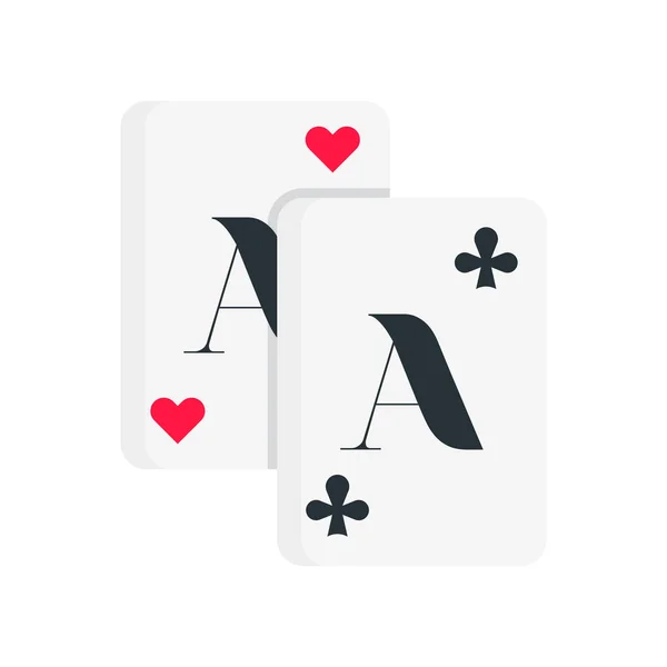 Jogando cartas ícone vector sinal e símbolo isolado no branco traseiro — Vetor de Stock
