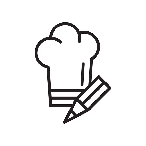 Bir kalem simgesi vektör işareti ve beyaz arka planda, bir kalem logo kavramı ile Chef şapka izole sembolü ile Chef şapka — Stok Vektör