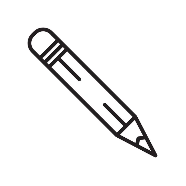 Icono de lápiz signo vectorial y símbolo aislado sobre fondo blanco, concepto de logotipo de lápiz — Vector de stock