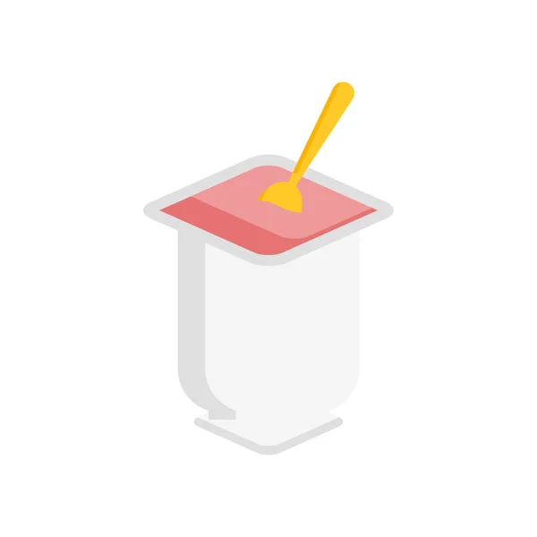 Yoghurt ikonen vektor logga och symbol isolerad på vit bakgrund, — Stock vektor