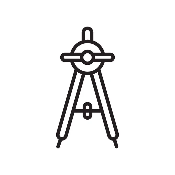Bússola ícone vetor sinal e símbolo isolado no fundo branco, conceito logotipo Bússola — Vetor de Stock