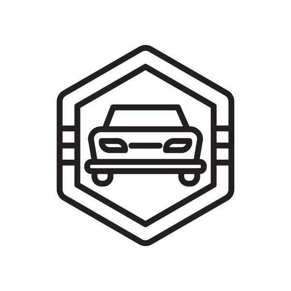 Autó forgalomirányító ikon vektor jel és szimbólum elszigetelt fehér background, autó forgalom jel embléma koncepció — Stock Vector