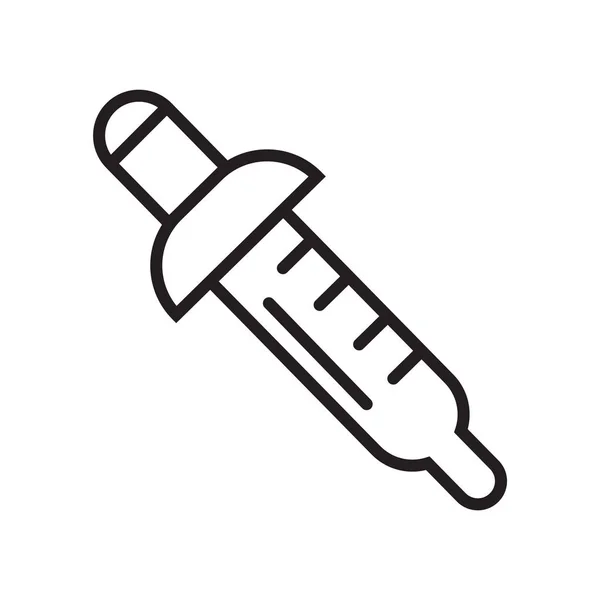 Pipet pictogram vector teken en symbool geïsoleerd op een witte achtergrond, pipet logo concept — Stockvector