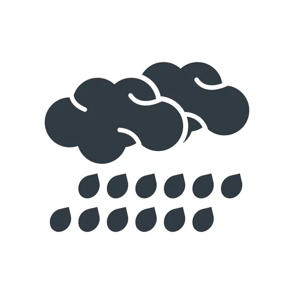 雨のアイコン ベクトル記号と記号 R、白地に分離 — ストックベクタ