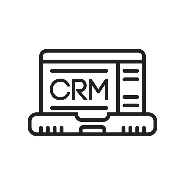 CRM icono signo vectorial y símbolo aislado sobre fondo blanco, concepto de logotipo de CRM — Archivo Imágenes Vectoriales