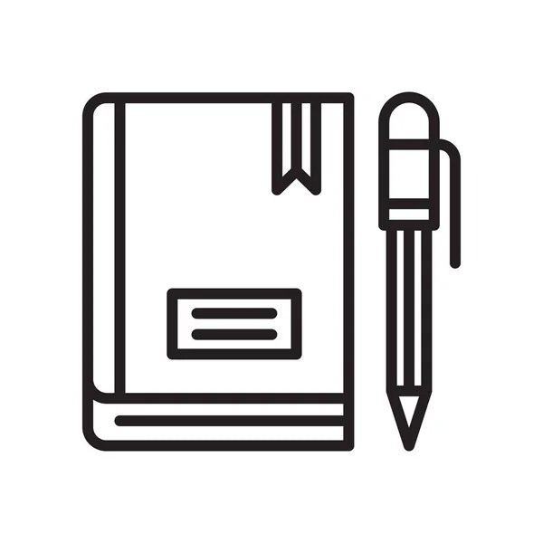 Notebook icono signo vectorial y símbolo aislado en el fondo blanco — Vector de stock