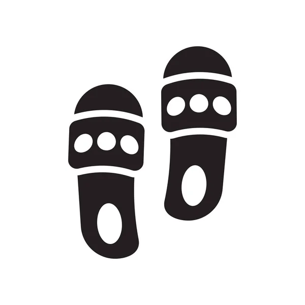 白色背景上的拖鞋图标矢量符号与符号分离 — 图库矢量图片