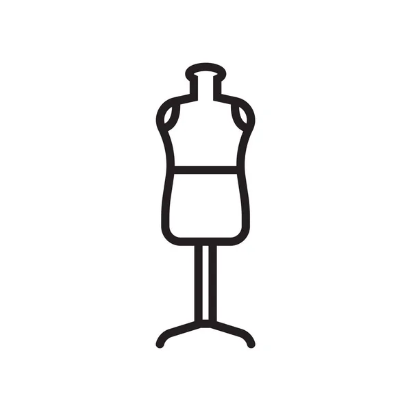 Maniquí icono vector signo y símbolo aislado sobre fondo blanco, Maniquí logotipo concepto — Archivo Imágenes Vectoriales