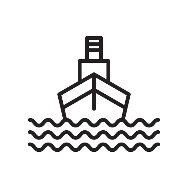 Hajós ikon-vektoros jel és szimbólum elszigetelt fehér background, Cruise embléma koncepció — Stock Vector