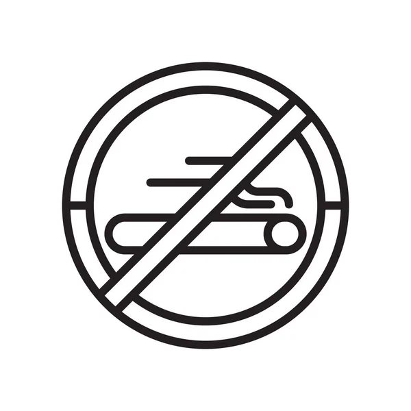 Proibido fumar sinal ícone vetor sinal e símbolo isolado no fundo branco, proibido fumar sinal logotipo conceito — Vetor de Stock