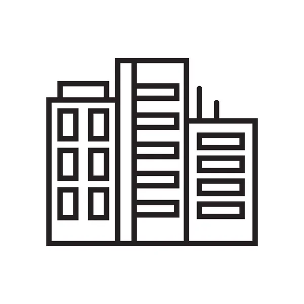 Épület ikon vektor jele és elszigetelt fehér background, épület logo fogalom szimbólum — Stock Vector