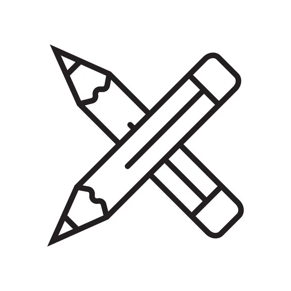 Lápices icono signo vectorial y símbolo aislado sobre fondo blanco, concepto de logotipo lápices — Archivo Imágenes Vectoriales