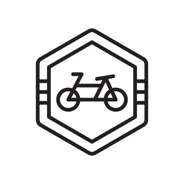 Sinal ecológico do vetor do ícone do sinal do transporte da bicicleta e símbolo isolado no fundo branco, conceito ecológico do logotipo do sinal do transporte da bicicleta — Vetor de Stock