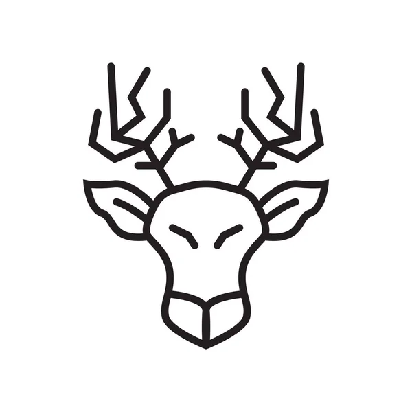 Sinal de vetor de ícone de veado e símbolo isolado no fundo branco, conceito de logotipo de veado — Vetor de Stock