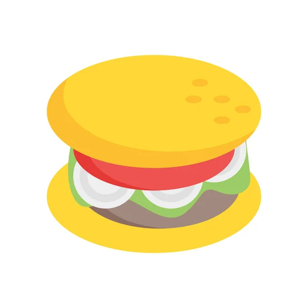 Burger ícone vetor sinal e símbolo isolado no fundo branco , — Vetor de Stock