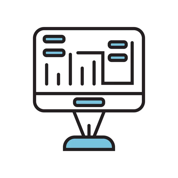 Monitor icono signo vectorial y símbolo aislado sobre fondo blanco, concepto de logotipo Monitor — Vector de stock