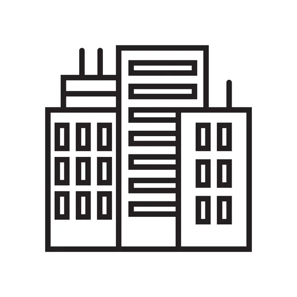 Épület ikon vektor jele és elszigetelt fehér background, épület logo fogalom szimbólum — Stock Vector