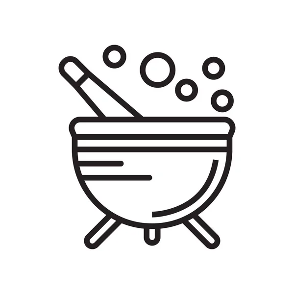 Icona calderone segno vettoriale e simbolo isolato su sfondo bianco, concetto logo calderone — Vettoriale Stock