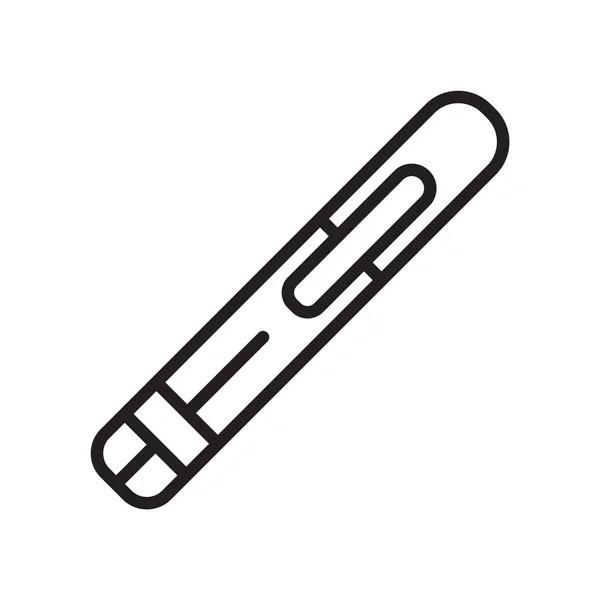 Sinal do vetor do ícone da pena e símbolo isolado no fundo branco, conceito do logotipo da pena — Vetor de Stock