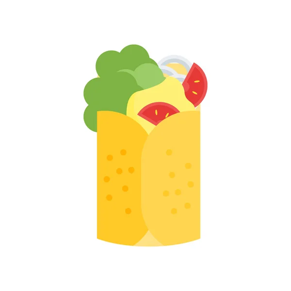 Burrito icône vectoriel signe et symbole isolé sur fond blanc — Image vectorielle