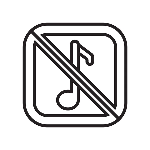 Sinal de vetor ícone de música e símbolo isolado no fundo branco, conceito de logotipo de música — Vetor de Stock