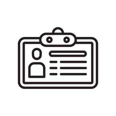 Kimlik ard simge vektör işareti ve beyaz arka plan üzerinde kimlik ard logo kavramı izole sembolü