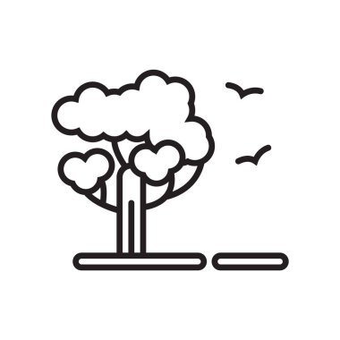 Ağaç simge vektör işareti ve beyaz arka plan üzerinde ağaç logo kavramı izole sembolü