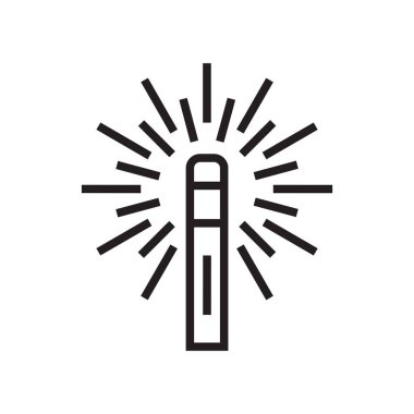 Sihirli değnek simge vektör işareti ve beyaz arka plan üzerinde sihirli değnek logo kavramı izole sembolü