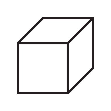 Küp simge vektör işareti ve beyaz arka plan üzerinde küp logo kavramı izole sembolü