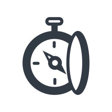 Pusula simgesini vektör işareti ve beyaz arka plan üzerinde izole sembolü