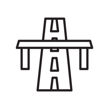 Köprüde avenue perspektif simge vektör işareti ve beyaz arka planda, avenue perspektif logo kavramı köprüde izole sembolü