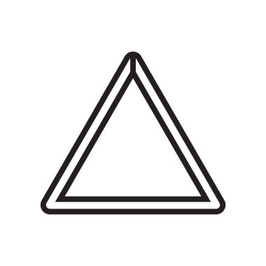 Üçgen simge vektör işaretini ve beyaz arka plan üzerinde üçgen logo kavramı izole sembolü