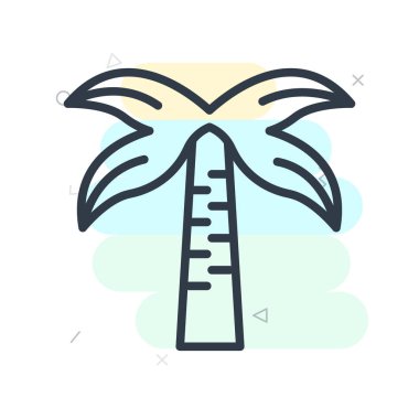 Palmiye ağacı simge vektör işareti ve üzerinde beyaz backgrou izole sembolü