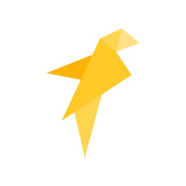 Origami simge vektör işareti ve beyaz arka plan üzerinde izole sembolü