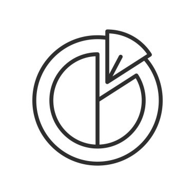 Dairesel pasta grafik simge vektör işareti ve üzerinde beyaz izole sembolü