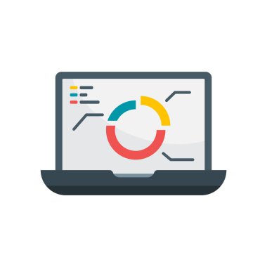 Dizüstü simge vektör işareti ve beyaz arka plan üzerinde izole sembolü,