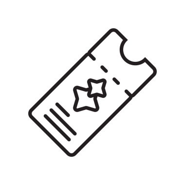 Bilet simge vektör işareti ve beyaz arka plan üzerinde bilet logo kavramı izole sembolü