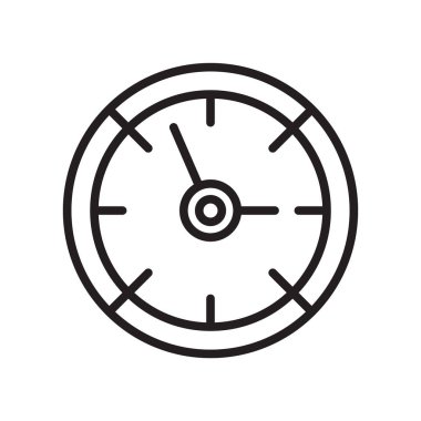 Duvar saati simge vektör işareti ve beyaz arka plan üzerinde duvar saati logo kavramı izole sembolü