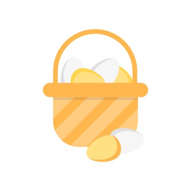 Yumurta simge vektör işareti ve beyaz arka plan üzerinde E izole sembolü