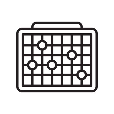 Beyaz arka plan üzerinde harita işareti, hat izole harita simge vektör veya