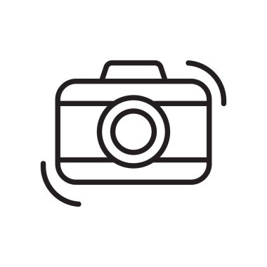 Fotoğraf simge vektör işareti ve beyaz arka plan üzerinde fotoğraf logo kavramı izole sembolü