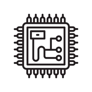 Cpu simge vektör izole beyaz arka plan, Cpu işareti, çizgi veya