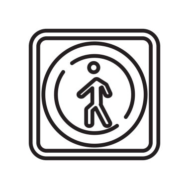 Yürüyüş simge vektör işareti ve beyaz arka plan üzerinde yürüyüş logo kavramı izole sembolü